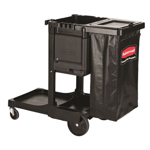 Rubbermaid Executive Janitorial Cleaning Cart Traditional, Black